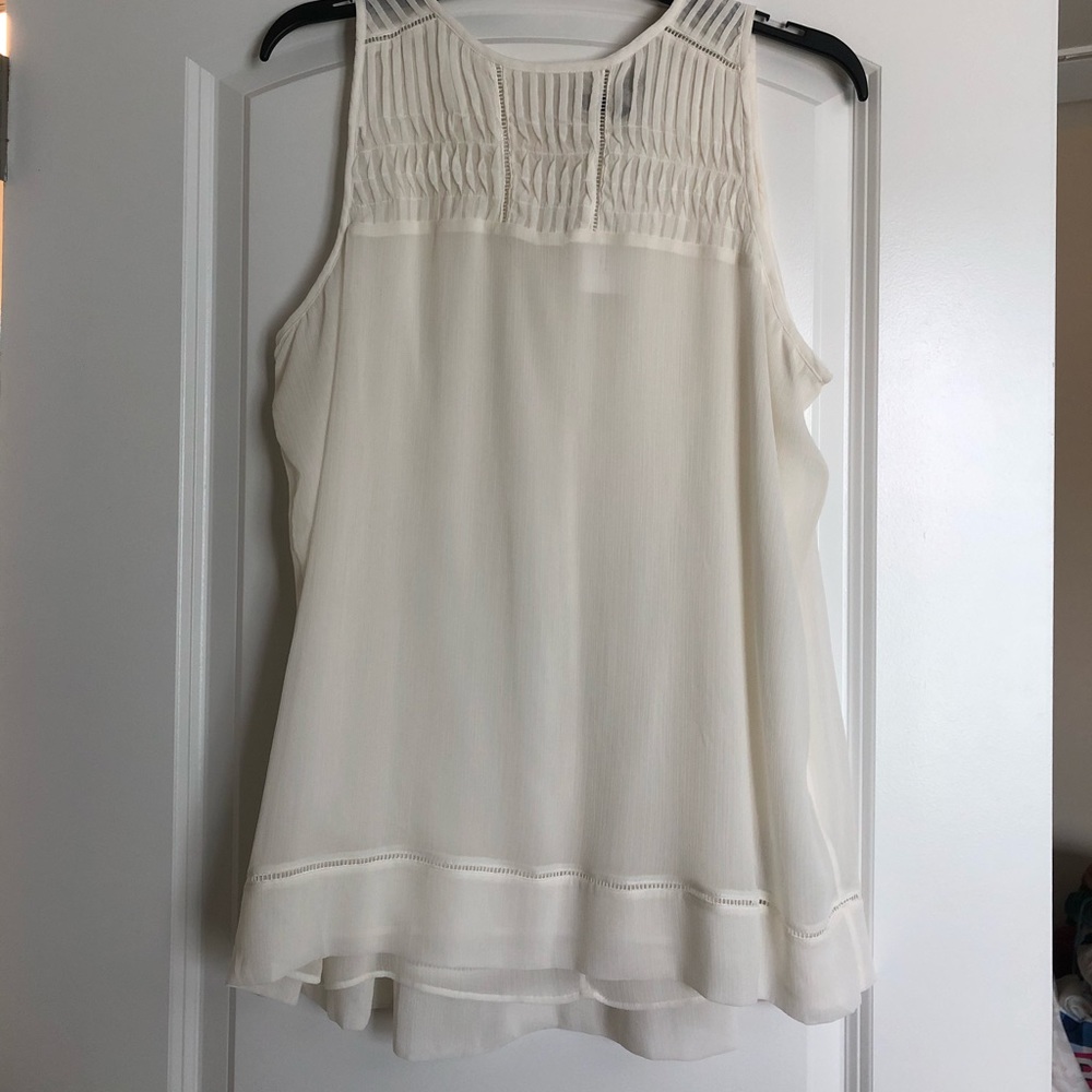 Loft cream, shear blouse. NWT